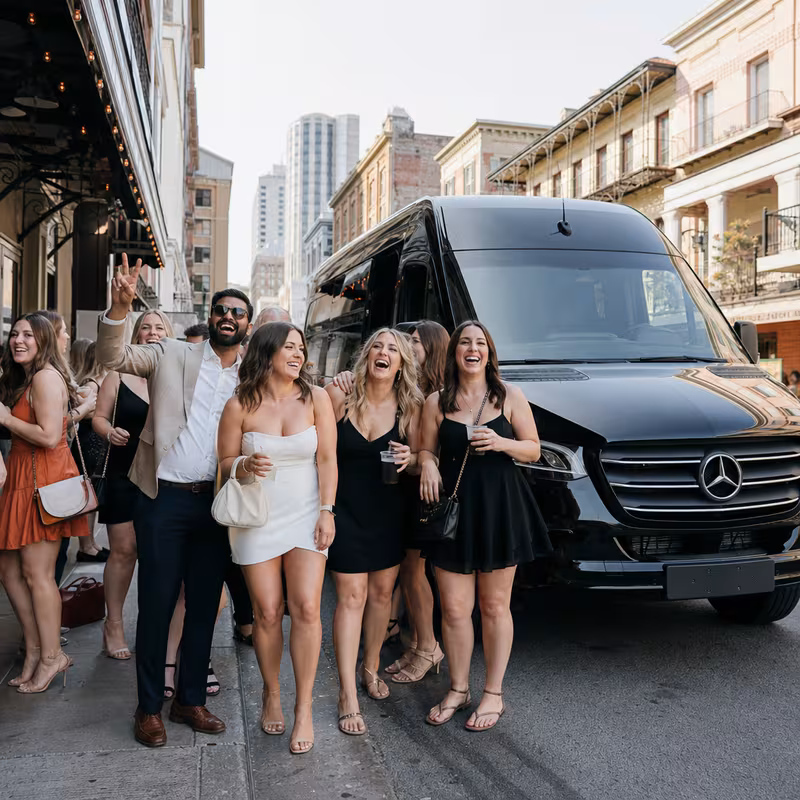 New Orleans Bachelor & Bachelorette Transportation fleet vehicle