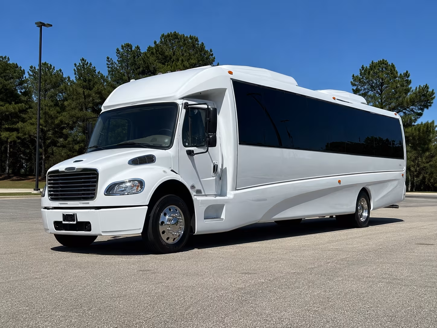 Passenger seating aboard a party bus rental serving New Orleans