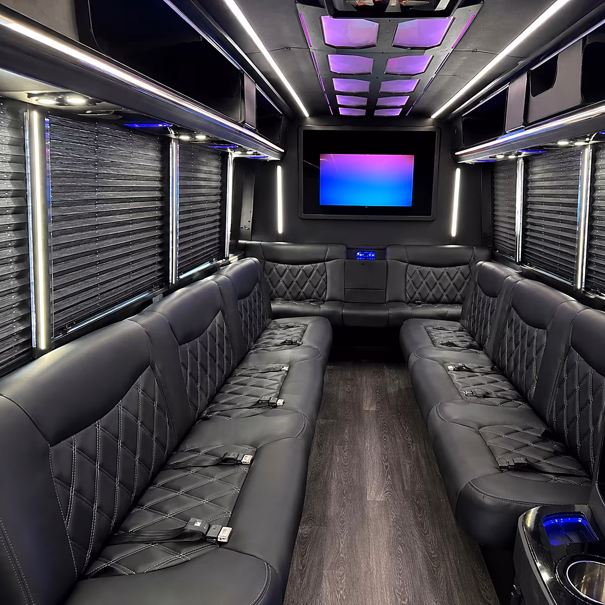 New Orleans Birthday, Sweet 16, & Quinceañera Transportation party bus interior