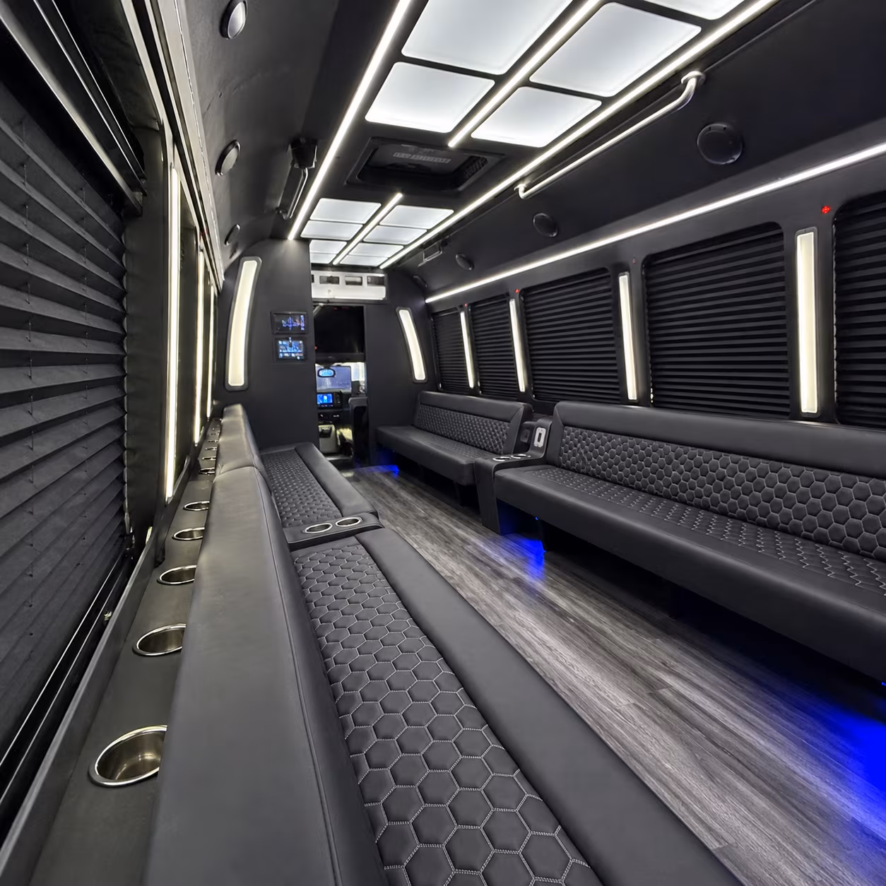 New Orleans Birthday, Sweet 16, & Quinceañera Transportation party bus interior