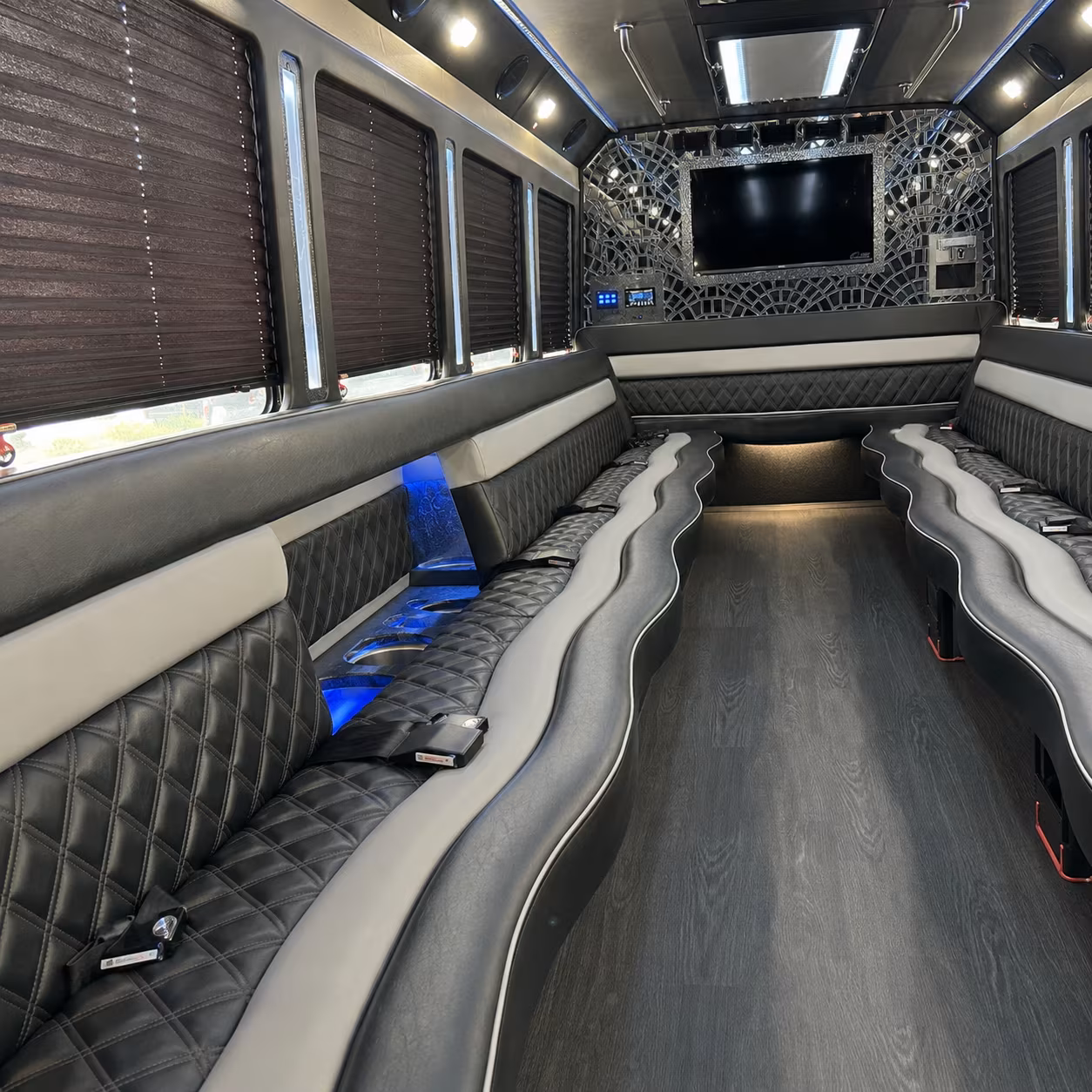 New Orleans Concert & Music Festival Transportation party bus interior