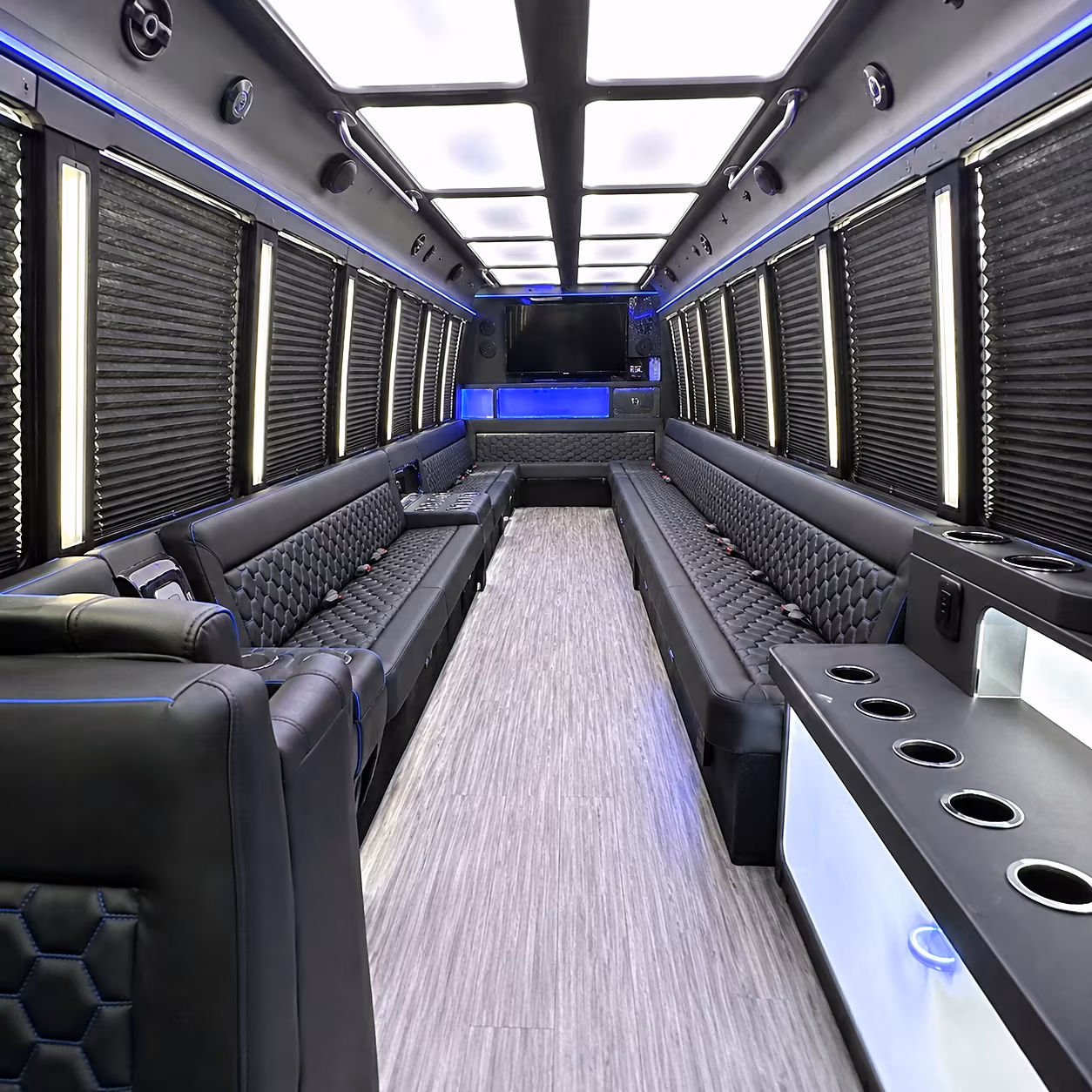 New Orleans Private Event Transportation party bus interior