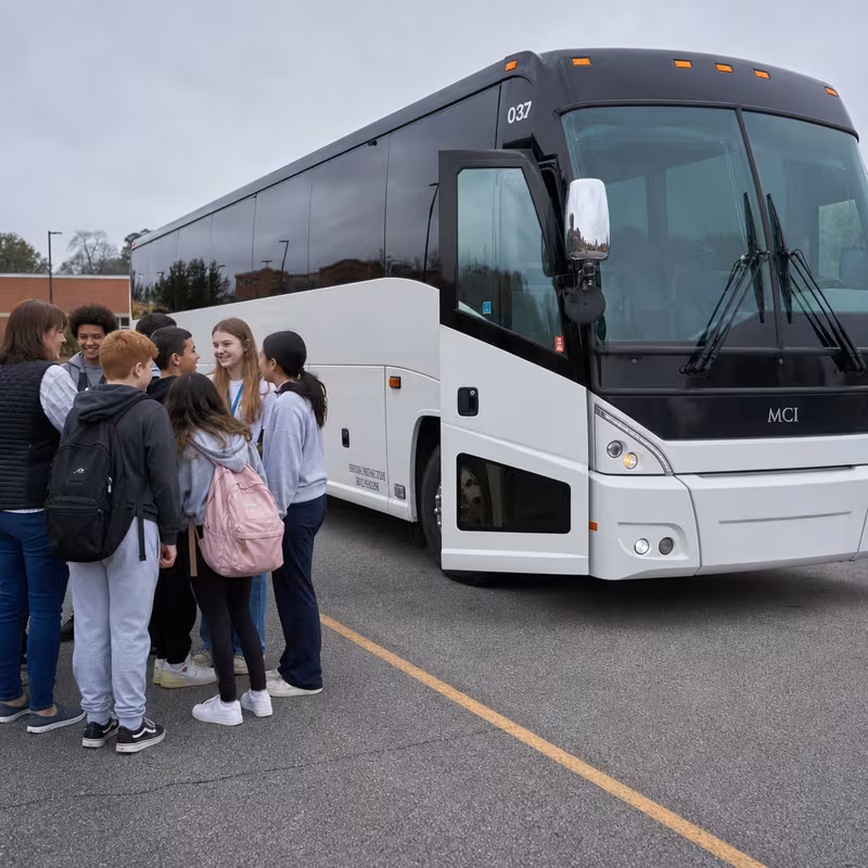 Black Mercedes Sprinter van staged for an New Orleans School Transportation group