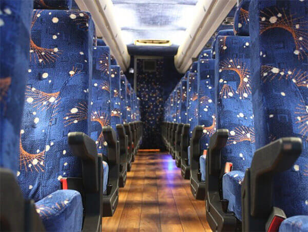 Galveston 50 passenger Charter Bus Interior