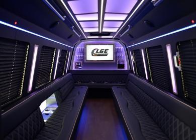 Panama City Beach 18 Passenger Limo Bus Interior