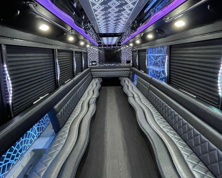 Beaumont 30 Passenger Party Bus White Interior