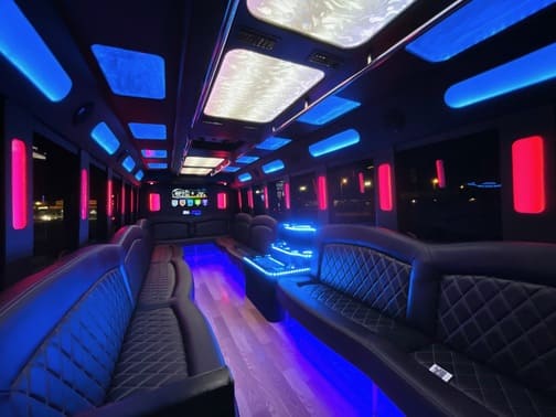 Tuscaloosa 35 Passenger Party Bus Interior